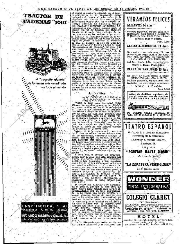 ABC MADRID 23-06-1962 página 82