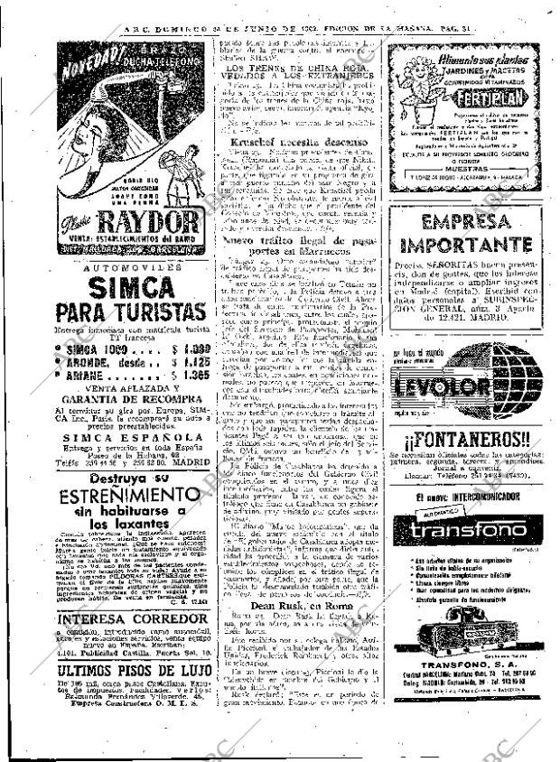 ABC MADRID 24-06-1962 página 84