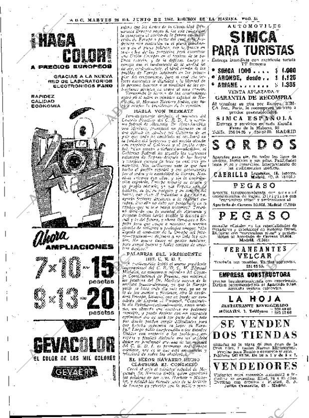 ABC MADRID 26-06-1962 página 56