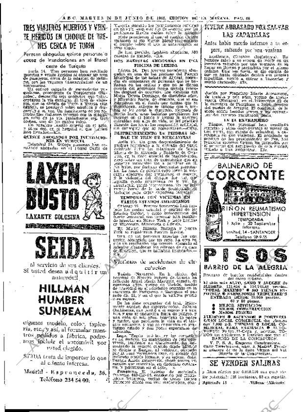 ABC MADRID 26-06-1962 página 68