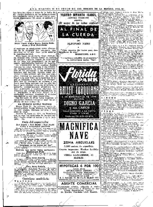 ABC MADRID 26-06-1962 página 82