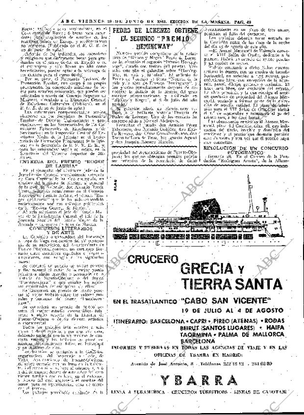 ABC MADRID 29-06-1962 página 49