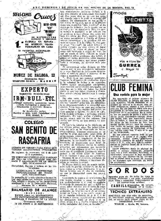 ABC MADRID 01-07-1962 página 74