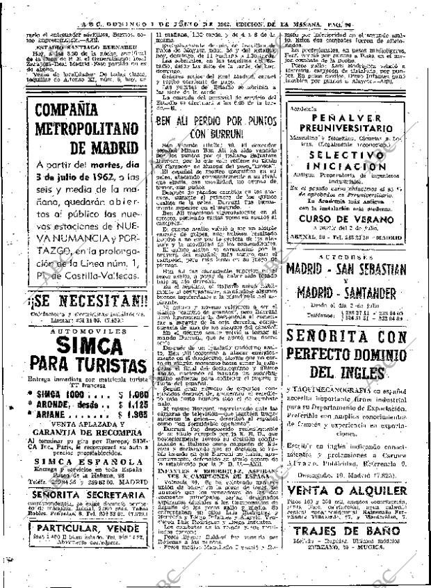ABC MADRID 01-07-1962 página 90