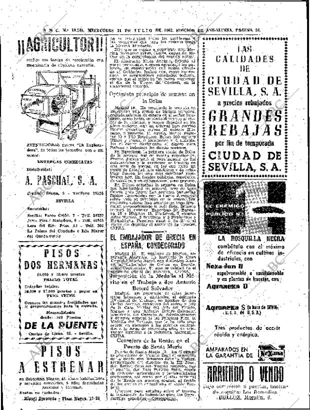 ABC SEVILLA 11-07-1962 página 26