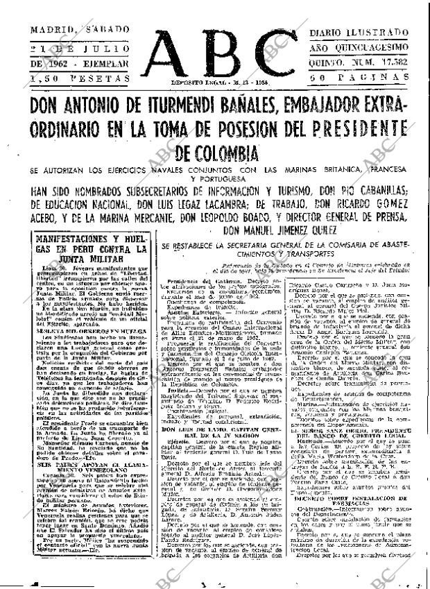 ABC MADRID 21-07-1962 página 23