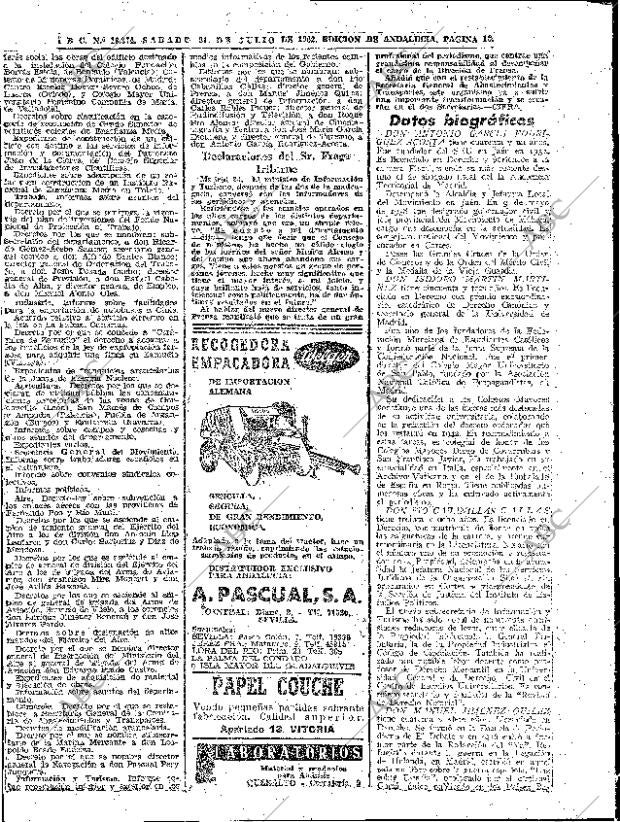 ABC SEVILLA 21-07-1962 página 16