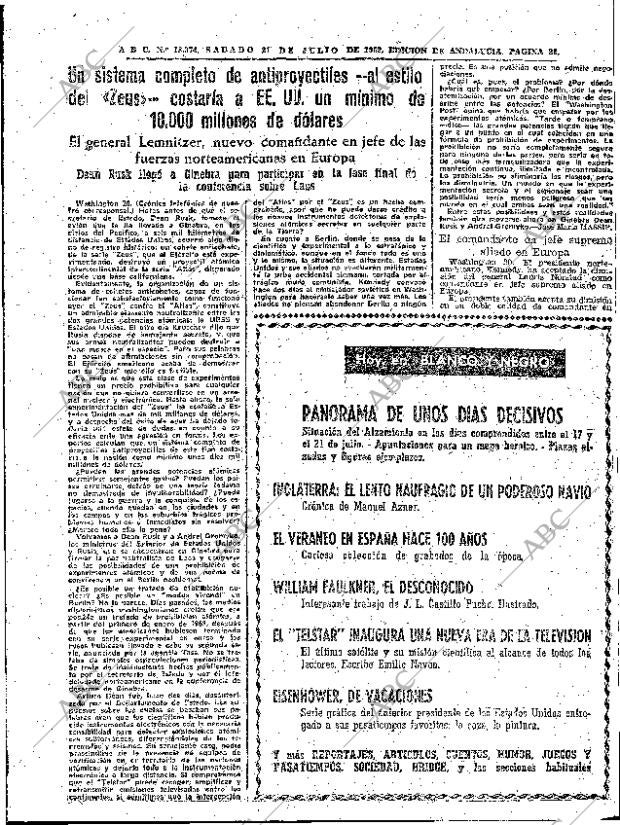 ABC SEVILLA 21-07-1962 página 23