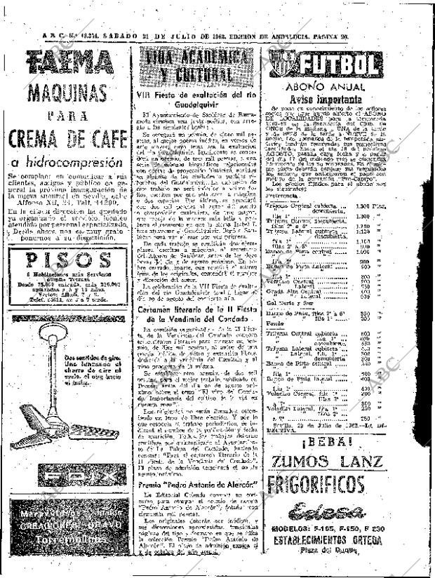 ABC SEVILLA 21-07-1962 página 26
