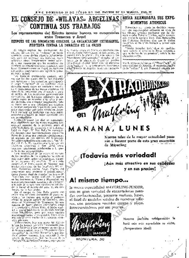 ABC MADRID 22-07-1962 página 57