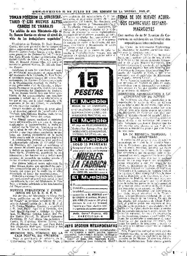 ABC MADRID 22-07-1962 página 67