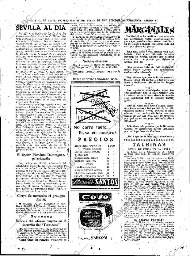 ABC SEVILLA 22-07-1962 página 61