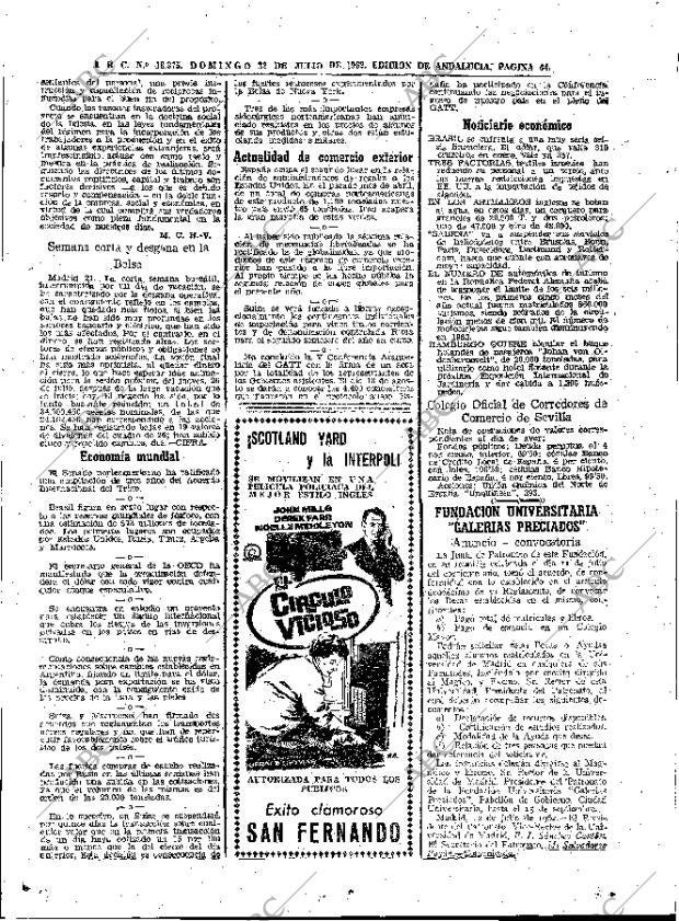 ABC SEVILLA 22-07-1962 página 64