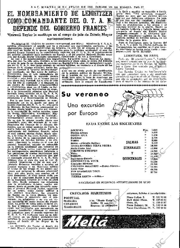 ABC MADRID 24-07-1962 página 27