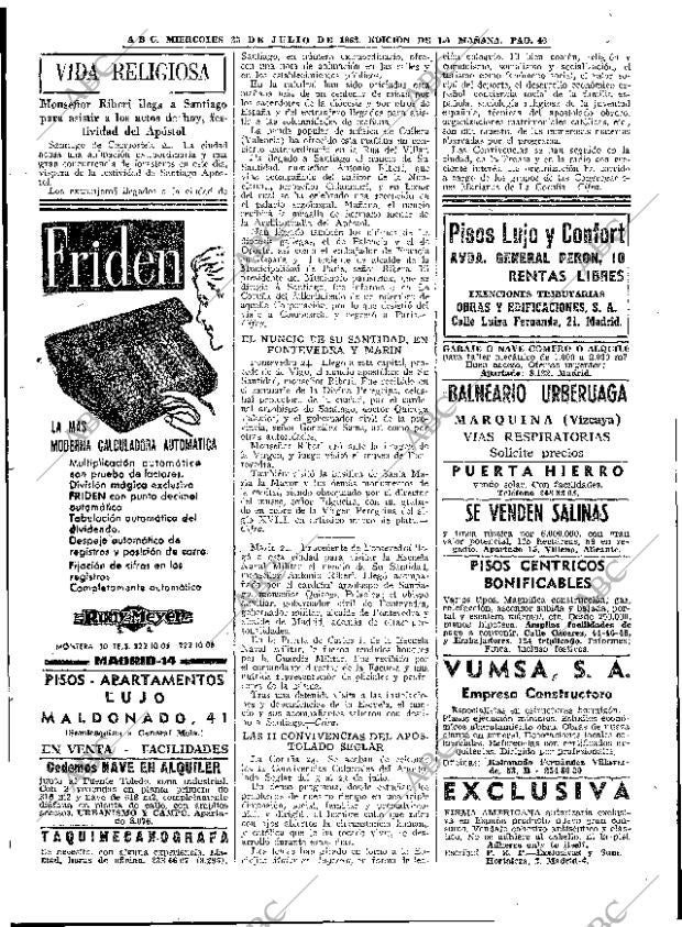 ABC MADRID 25-07-1962 página 46