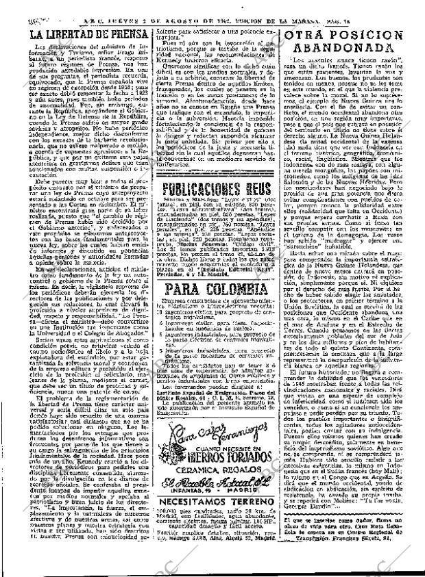 ABC MADRID 02-08-1962 página 16