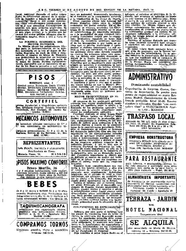 ABC MADRID 10-08-1962 página 16