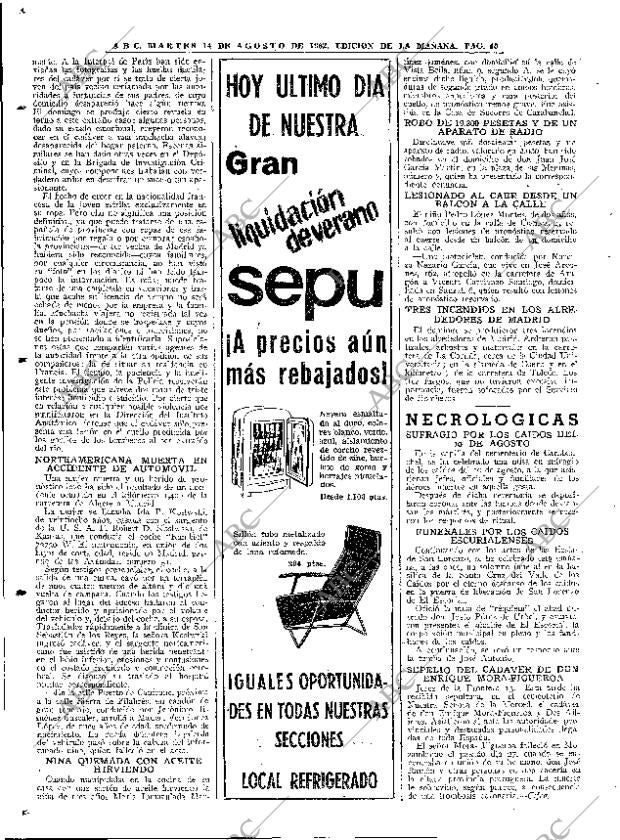 ABC MADRID 14-08-1962 página 40