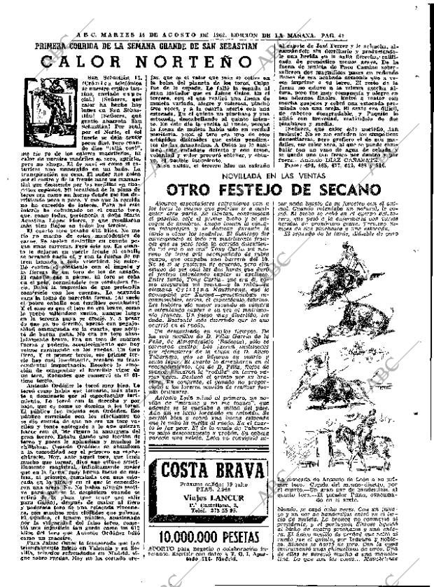 ABC MADRID 14-08-1962 página 41