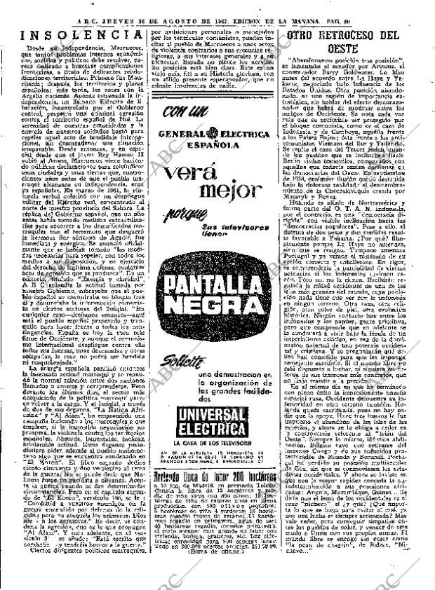 ABC MADRID 16-08-1962 página 20