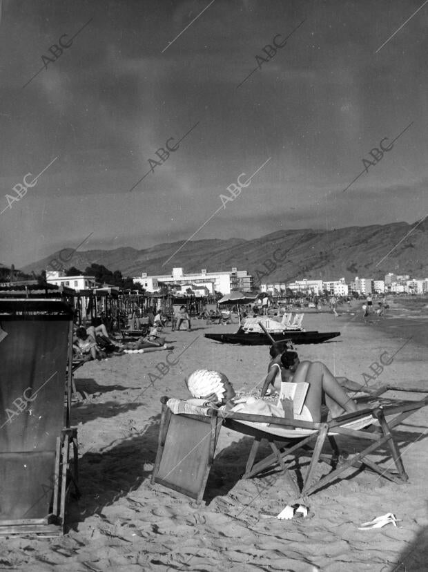 Una turista leyendo mientras toma el sol en una playa aún libre de las...