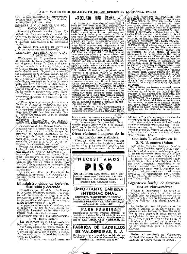 ABC MADRID 31-08-1962 página 22