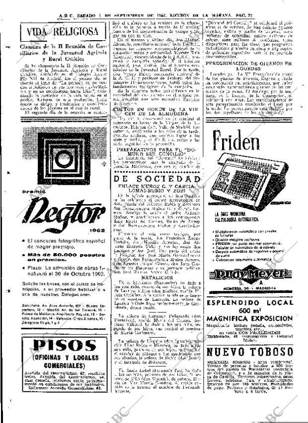 ABC MADRID 01-09-1962 página 32