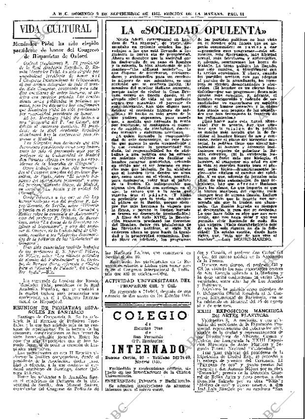 ABC MADRID 09-09-1962 página 61