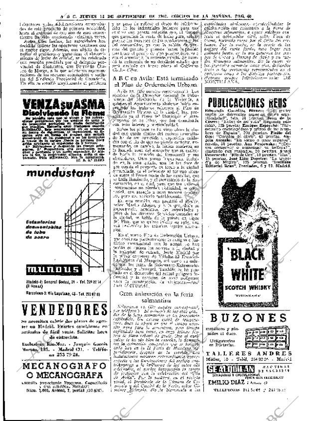 ABC MADRID 13-09-1962 página 40