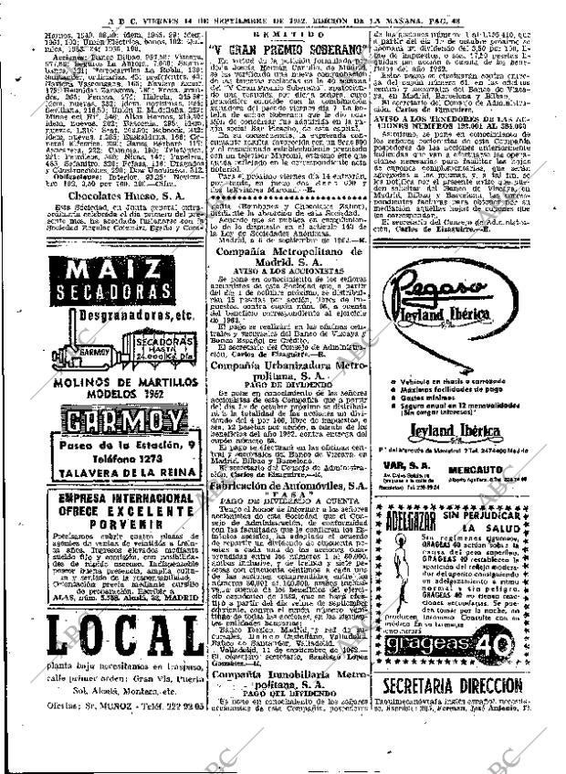 ABC MADRID 14-09-1962 página 48