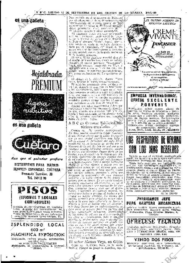 ABC MADRID 15-09-1962 página 40