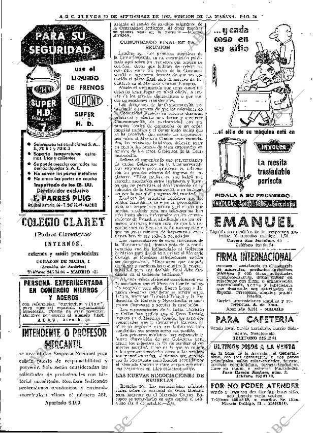ABC MADRID 20-09-1962 página 36