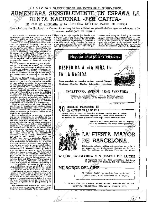 ABC MADRID 22-09-1962 página 27