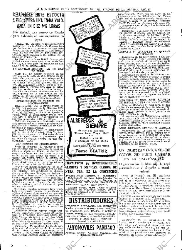 ABC MADRID 22-09-1962 página 57
