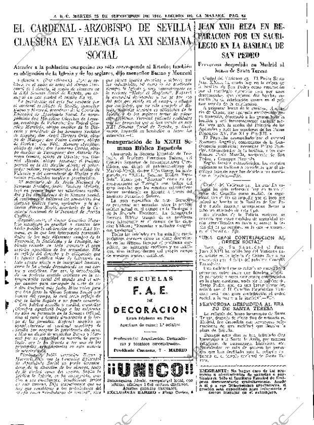 ABC MADRID 25-09-1962 página 43