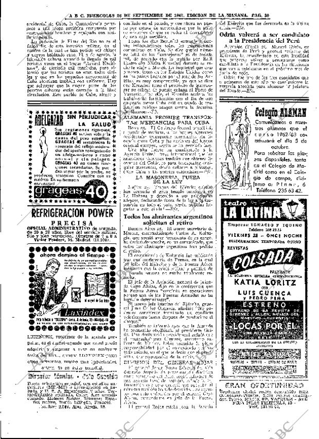 ABC MADRID 26-09-1962 página 30