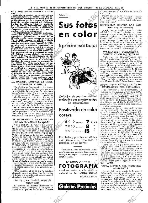 ABC MADRID 27-09-1962 página 40