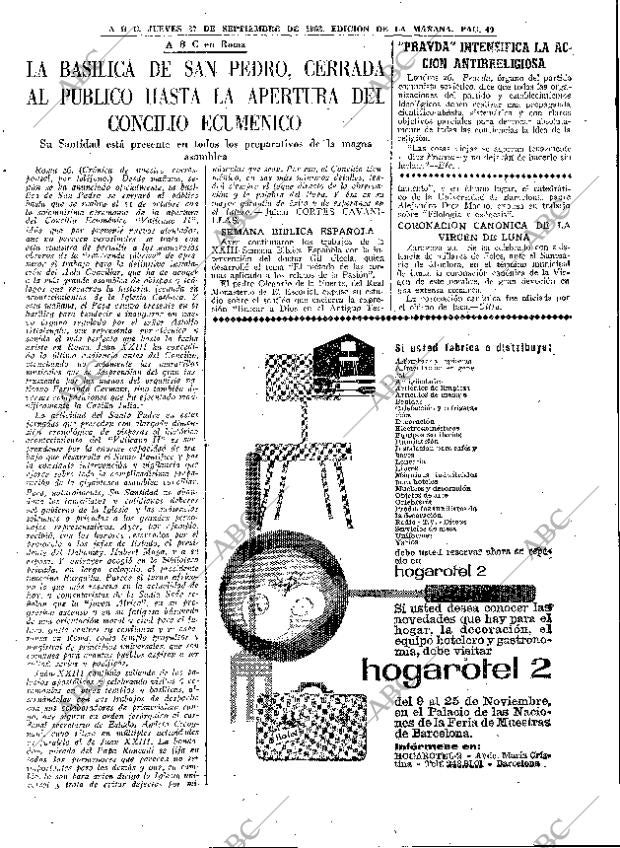 ABC MADRID 27-09-1962 página 49