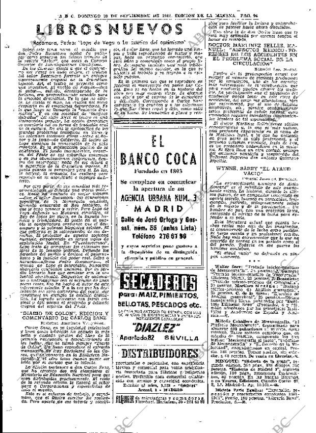 ABC MADRID 30-09-1962 página 94