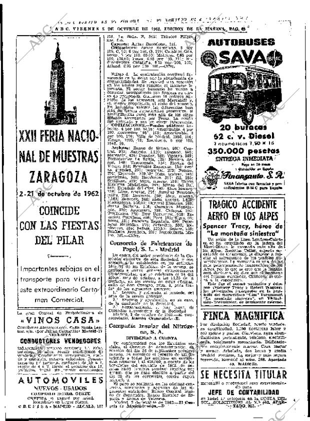 ABC MADRID 05-10-1962 página 62