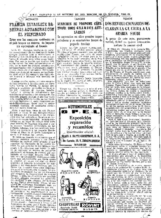 ABC MADRID 13-10-1962 página 45