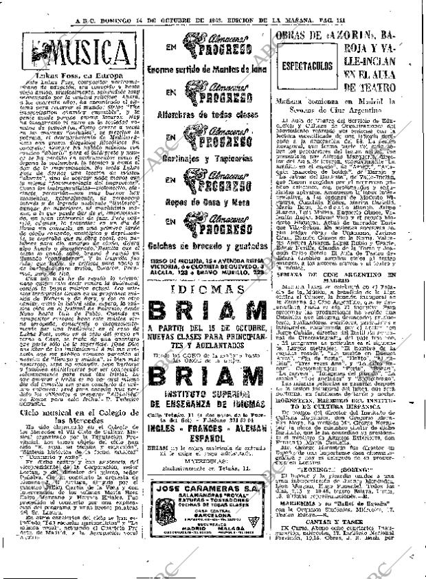 ABC MADRID 14-10-1962 página 111