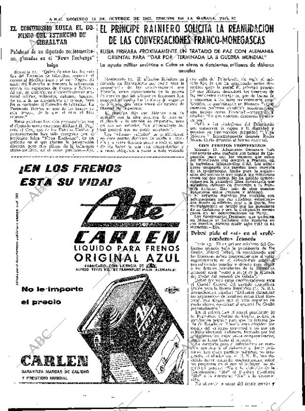 ABC MADRID 14-10-1962 página 87