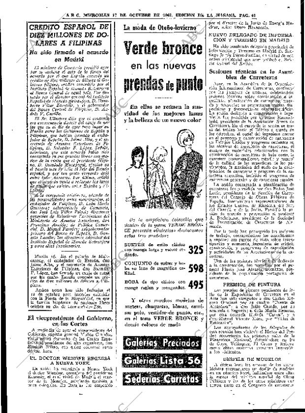 ABC MADRID 17-10-1962 página 40