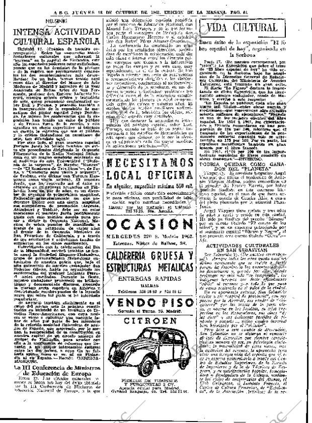 ABC MADRID 18-10-1962 página 61