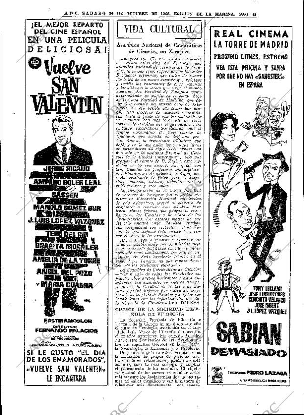 ABC MADRID 20-10-1962 página 60