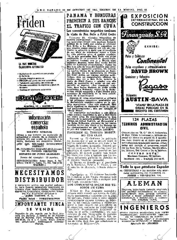 ABC MADRID 20-10-1962 página 64