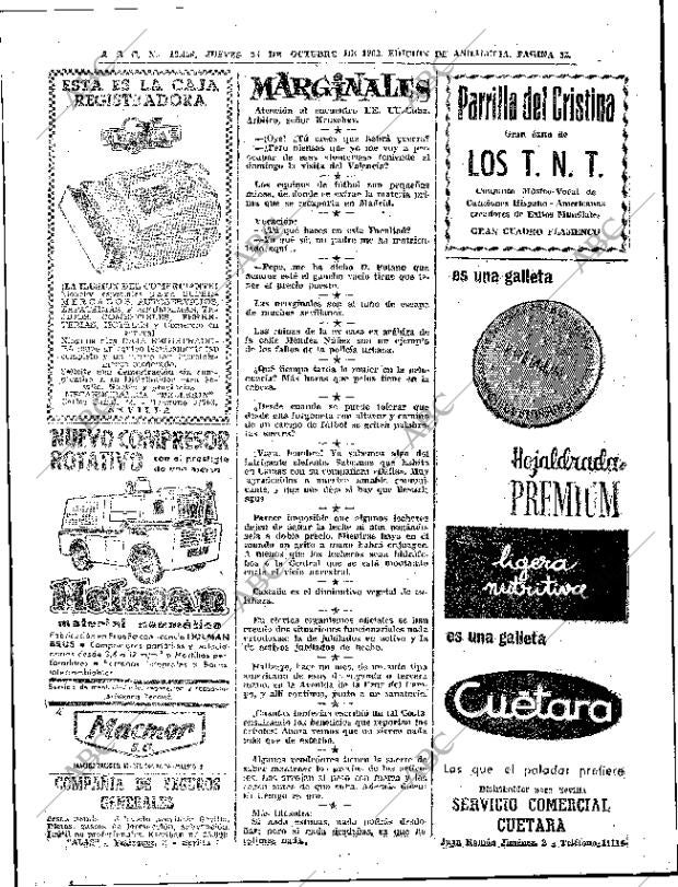 ABC SEVILLA 25-10-1962 página 52