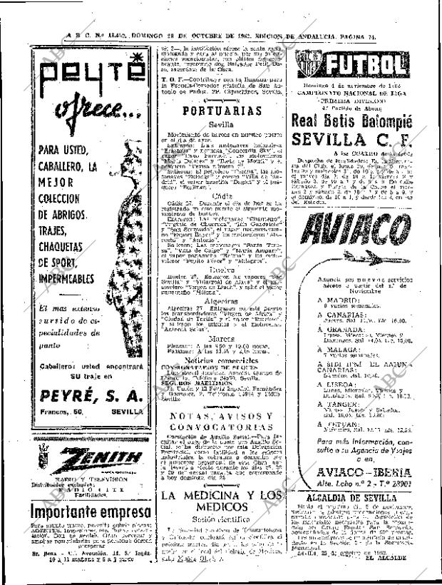ABC SEVILLA 28-10-1962 página 74