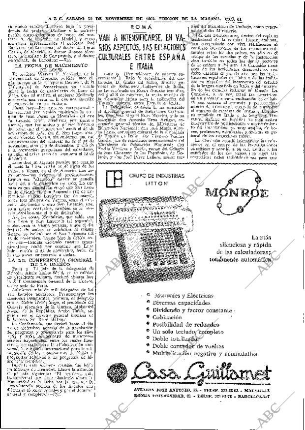 ABC MADRID 10-11-1962 página 61